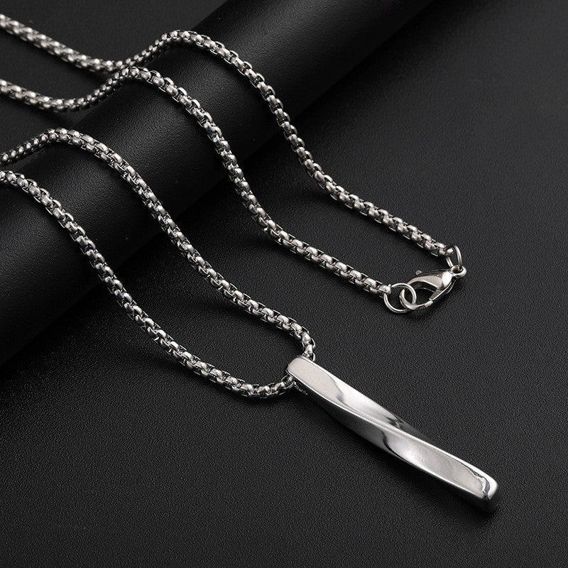 Wholesale Spiral Simple Personality Hip-hop Pendant Titanium Steel Necklaces
